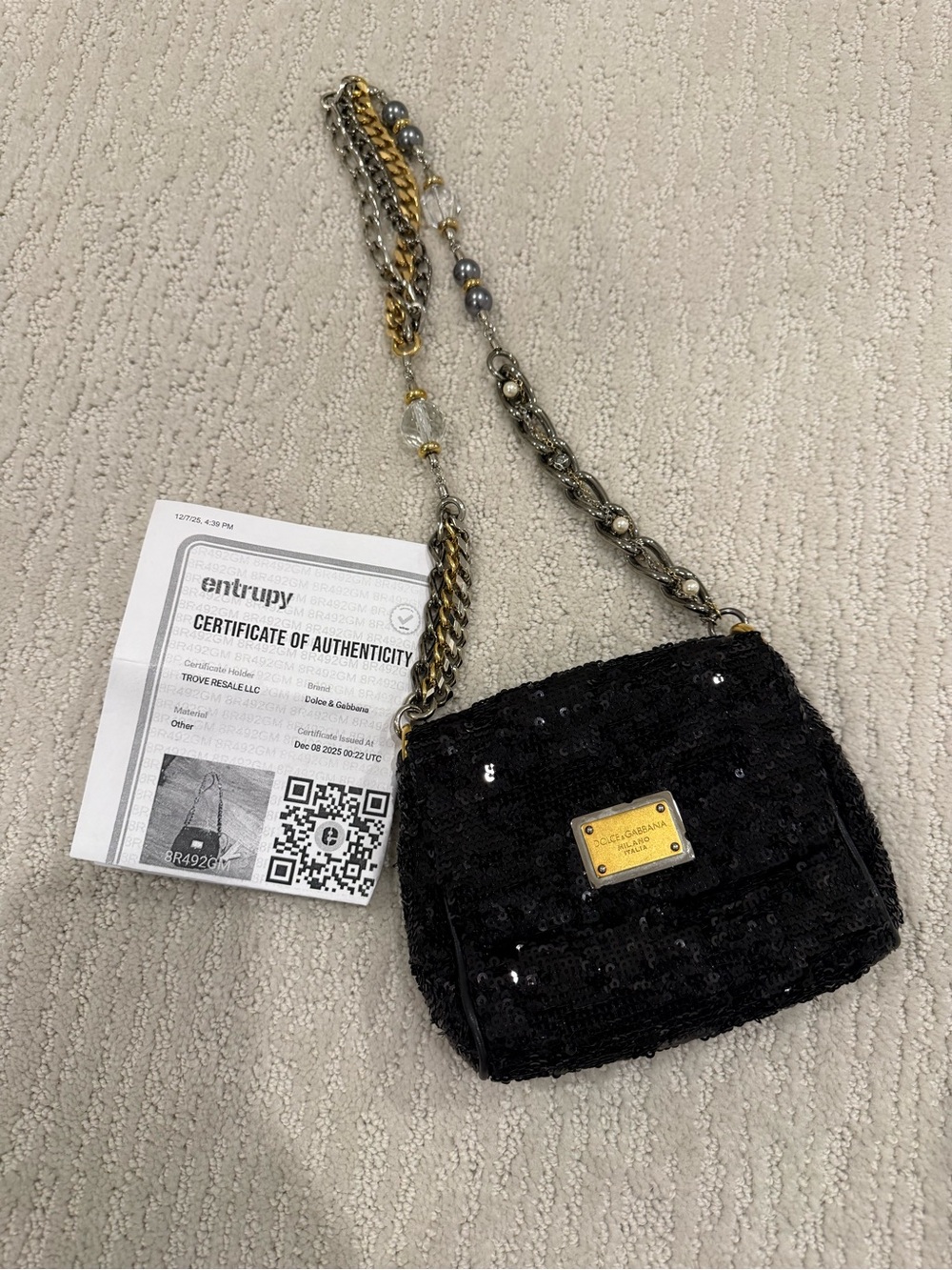 Dolce & Gabbana miss charles sequin flap mini shoulder bag